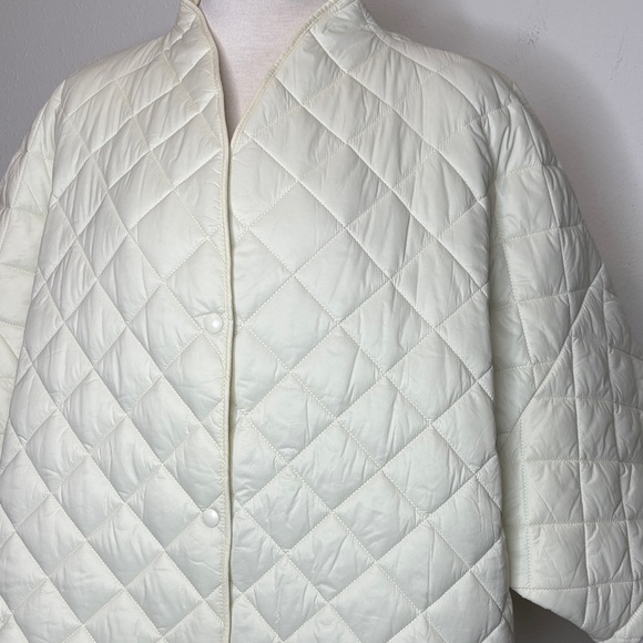Joan Rivers size 2X Cream Quilted 3/4 Puffer Jacket - Picture 3 of 9